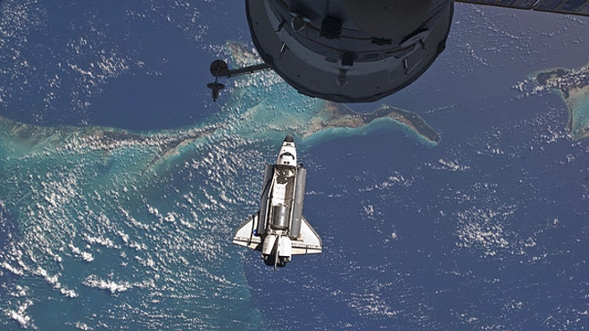 Atlantis docking for last time with ISS AP