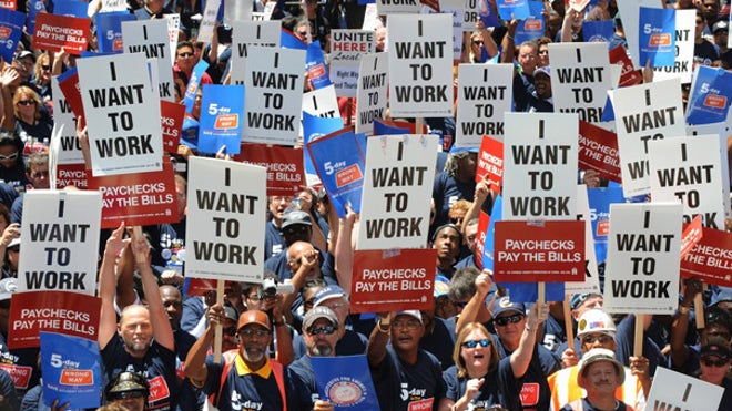 Jobs protest in LA