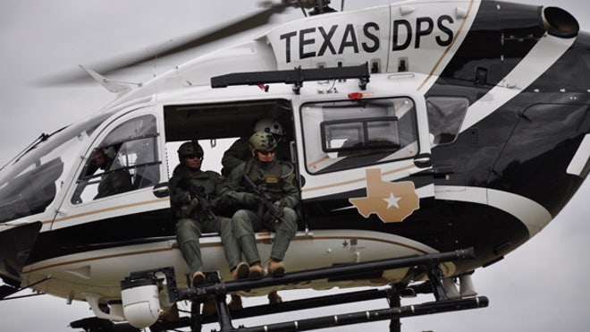Texas DPS troops in chopper