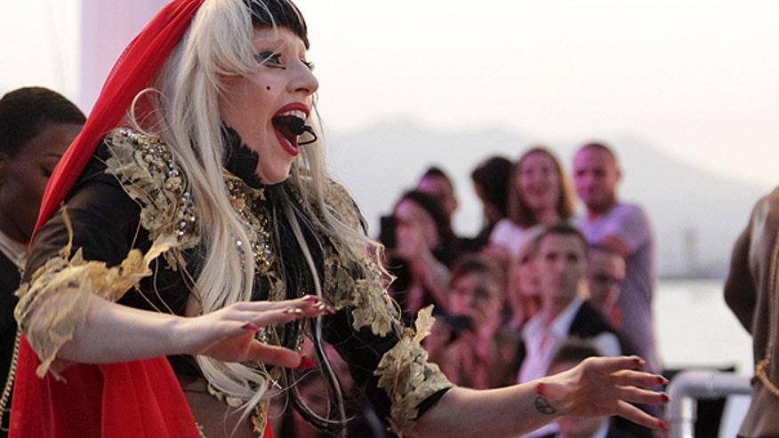 Lady Gaga Performs in Cannes AP
