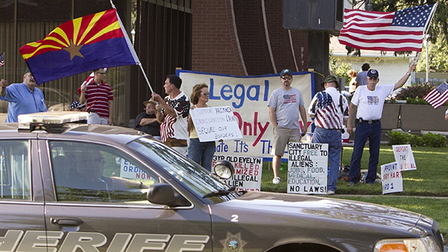 Anti-illegal immig rally in Neb
