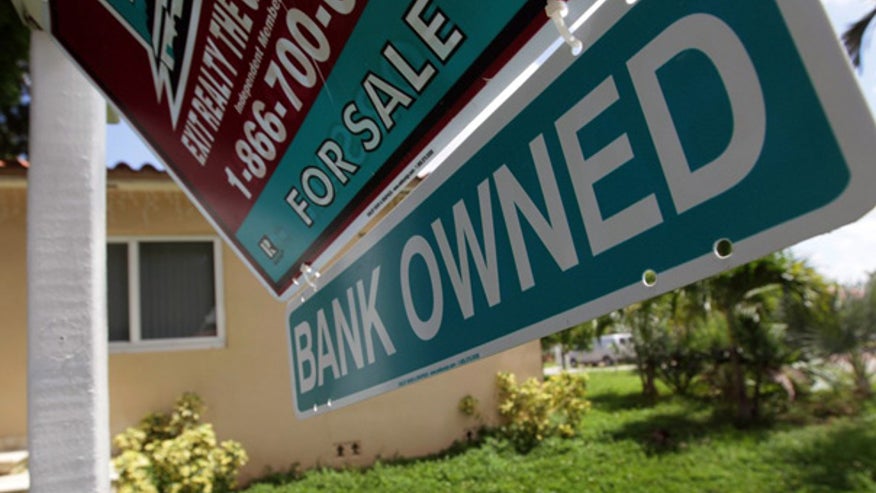 Foreclosed home bank owned sign