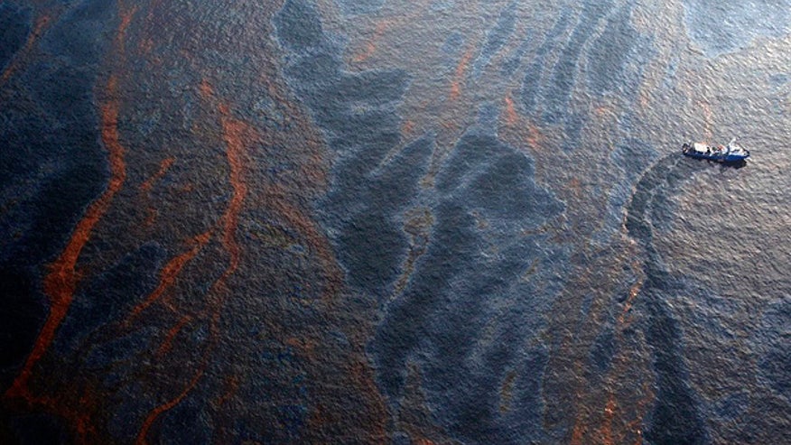 Boat in gulf oil spill