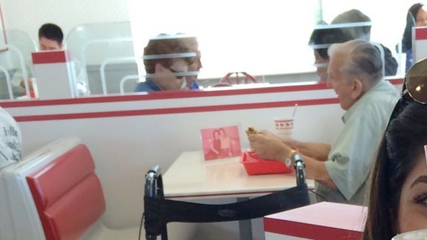 Photo Of Elderly Man Eating Lunch With Picture Of Deceased Wife Goes