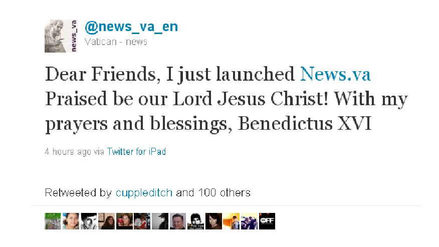 popes first tweet 2