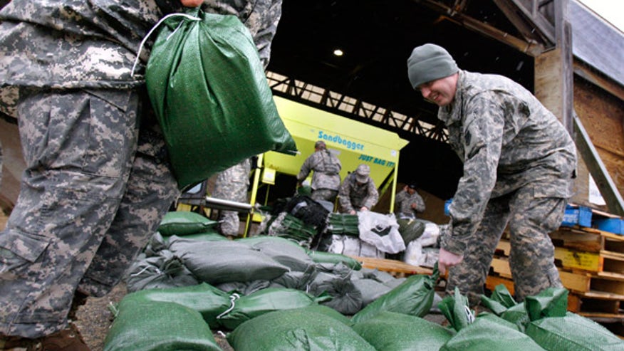 Sandbags filled in Mass.