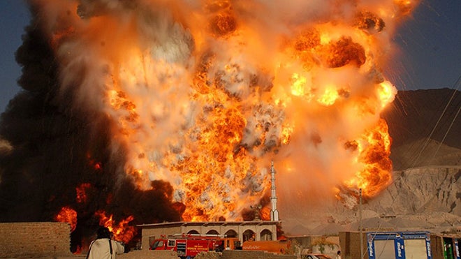 HUGE blast hits NATO trucks in Pak