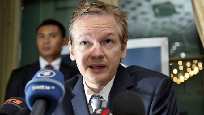 Assange at mics in Geneva