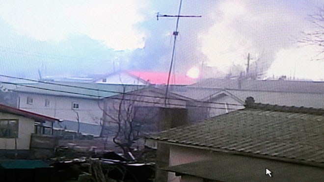 Homes burn on SK island