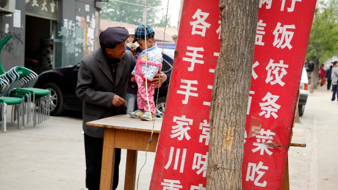 China Population- man with child