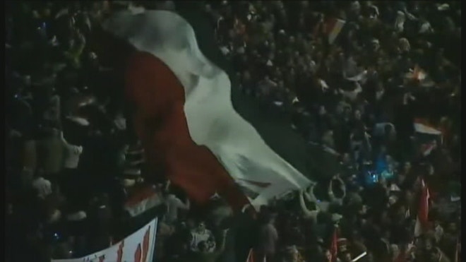 Egypt Crowd Celebrates Mubarak Step Down