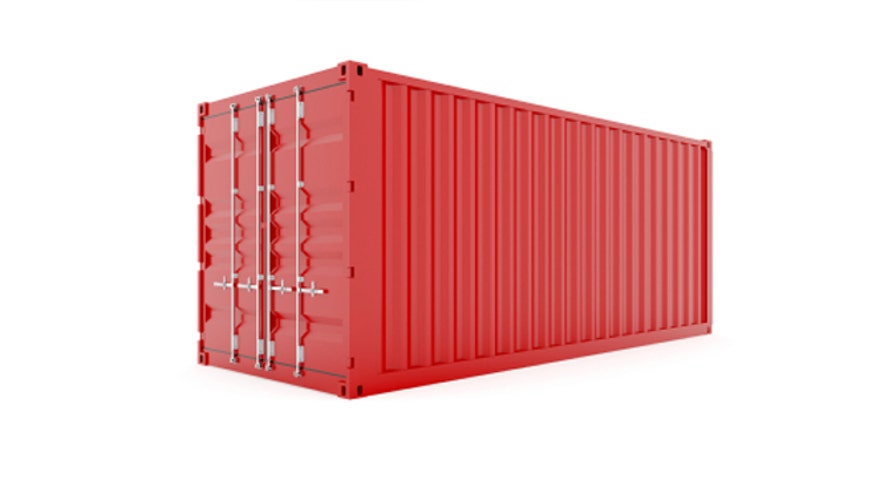 of shipping containers similar to this red cargo container. (iStock
