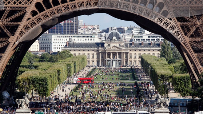 Champs de Mars Near Eiffel Tower in Paris