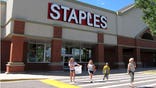 The office-supply chain reported a profit of $. million, or  cents a share as sales dropped .% to $. billion.