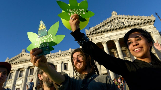 Supporters of Uruguay's legalization initiative