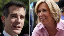Eric Garcetti, , who made a mark helping resuscitate neighborhoods from the gritty edge of downtown to Hollywood, held a  percent to  percent margin over city Controller Wendy Greuel, with about  percent of the precincts reporting and tens of thousands of mail-in ballots tallied.