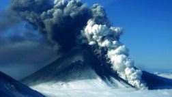  One of Alaska's most restless volcanoes has shot an ash cloud , feet into the air in an ongoing eruption that has drawn attention from a nearby community but isn't expected to threaten air traffic.