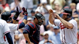 Evan Gattis kept up an amazing rookie season with his first grand slam, B.J.