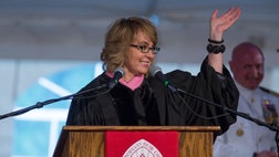  Former U.S. Rep. Gabrielle Giffords says the futures of today's college graduates shines bright. Giffords spoke only briefly Saturday at the Bard College commencement but urged the graduates to create, lead and innovate.