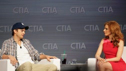 Actor and tech investor Ashton Kutcher, was on hand at CTIA  to discuss his views on the mobile industry and social networking.