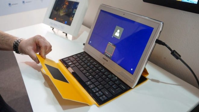 A hybrid, 'Temash' notebook seen at the 2013 Mobile World Congress show