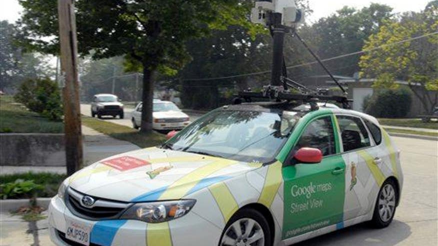 Google Street View car crashes after going wrong way down one-way street
