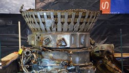 Although they stood up to the immense thrust needed to launch the mighty Saturn V rocket toward the moon, it turns out that the mammoth F- engines that powered the booster's first two-and-a-half minutes of flight were no match for the Atlantic Ocean.