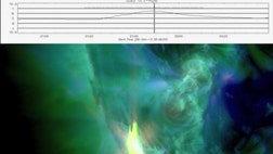>The strongest solar flare in nearly two months erupted from the sun Tuesday, causing a minor geomagnetic storm as charged particles from the sun passed by the planet.