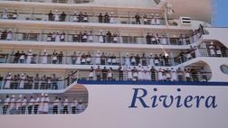 Riviera, the newest ship in the Oceania Cruises fleet, is now sailing on its inaugural cruise from Monaco to Venice, Italy. The christening ceremony was held mid-cruise in Barcelona on May .