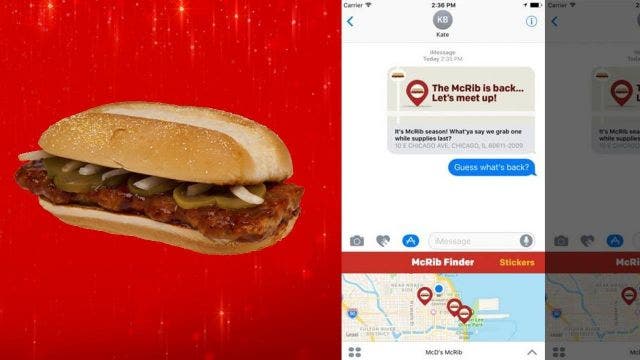The McRib is back and now there's an app to track it down