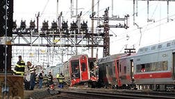 Commuter trains damaged in a crash in Connecticut were being removed Sunday in the first step to making repairs and restoring service, the agency that runs Metro-North said.