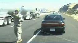 >A clip of a dashboard-camera video released to a newspaper Thursday by the Oregon State Police shows an exchange of gunfire between a motorist and a state trooper that ended with the motorist dead and the trooper wounded.
