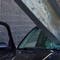 Steel beam impales car, driver walks away with just a scratch