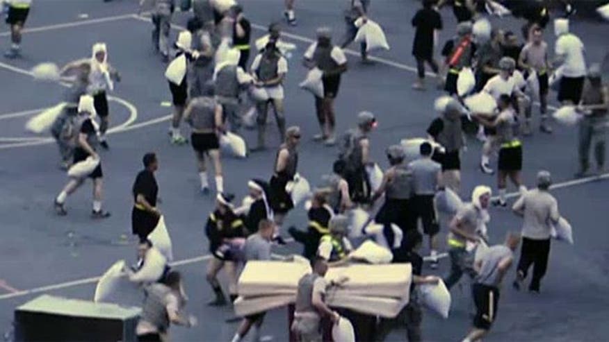 'One hell of a pillow fight' West Point tradition turns violent; 24 concussions - VIDEO: West Point tradition turns dangerous