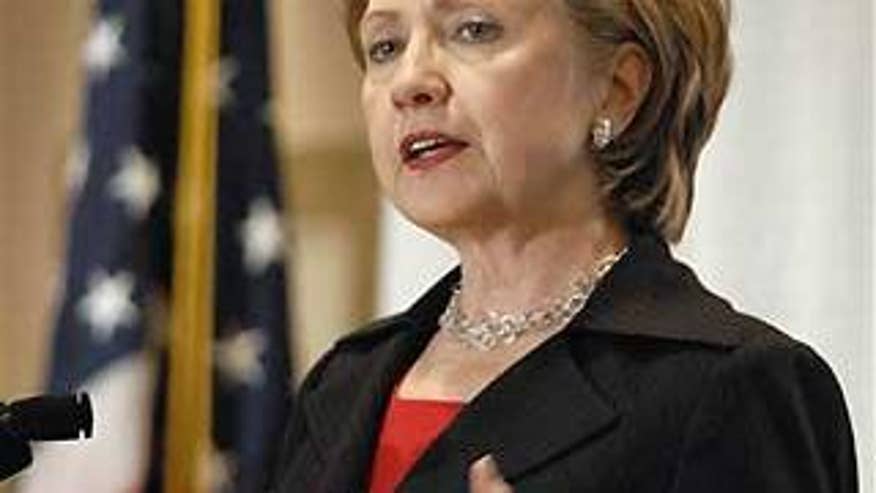 Friday: Sen. Clinton speaks at a New York Public Transit Association conference in Albany (AP Photo).