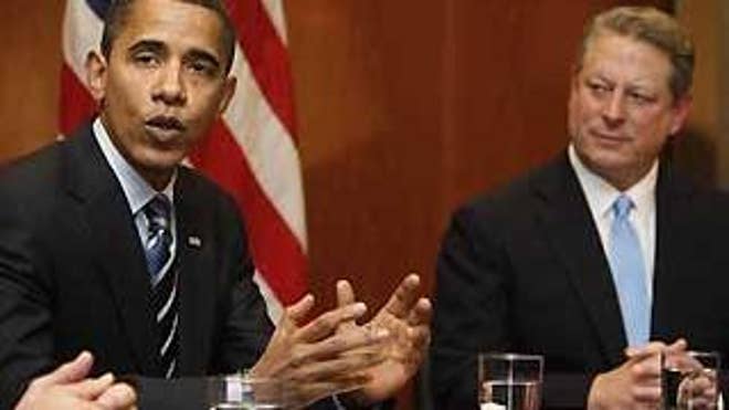 Dec. 9, 2008: President-elect Obama meets with Al Gore in Chicago (AP Photo).
