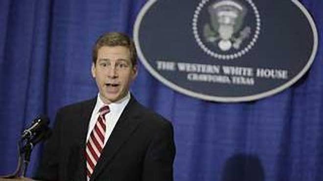 Dec. 29: White House National Security Council spokesman Gordon Johndroe discusses the U.S. position on Israel-Hamas fighting (AP Photo)