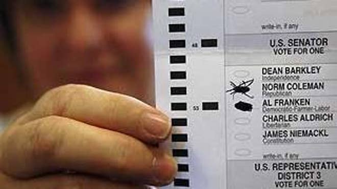 A rejected Minnesota ballot challenged by Al Franken (AP Photo).