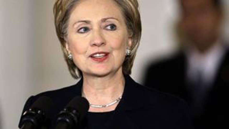 Nov. 21, 2008: Hillary Clinton, speaking during a memorial ceremony in Harrisburg, Pa., has accepted President-elect Obama's offer of the job of secretary of state. (AP)