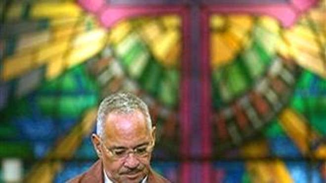 Rev. Jeremiah Wright talks at the Kingdom Life Christian Church in Milford, Conn. (AP)