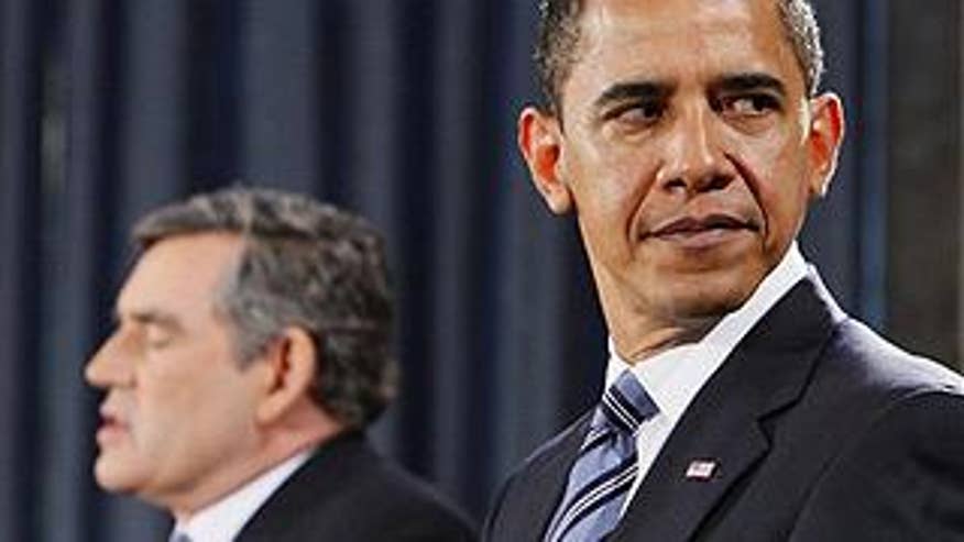 Obama and Brown at London presser