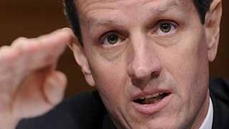 Treasury Secretary Timothy Geithner testifies on Capitol Hill Thursday before the Senate Budget Committee. (AP Photo)
