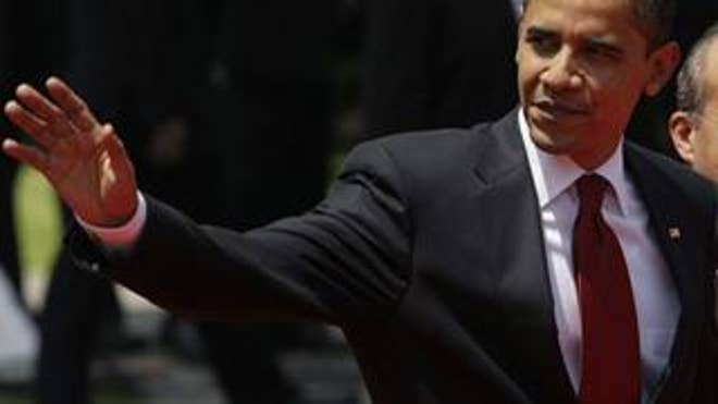 April 16, 2009: President Obama waves upon arriving in Mexico City