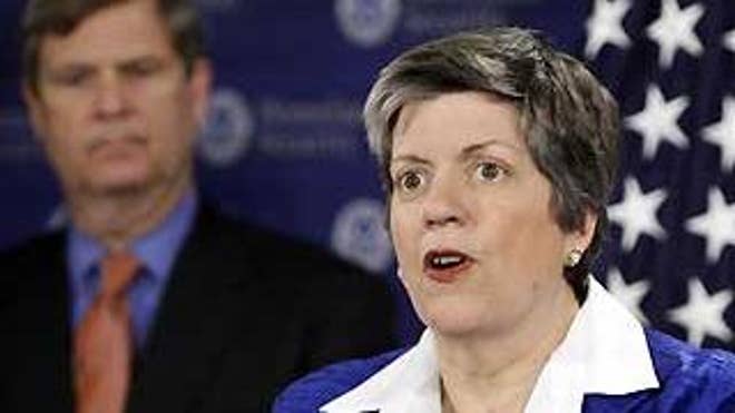 Homeland Security Secretary Janet Napolitano speaks during a news conference Tuesday in Washington. (AP Photo)