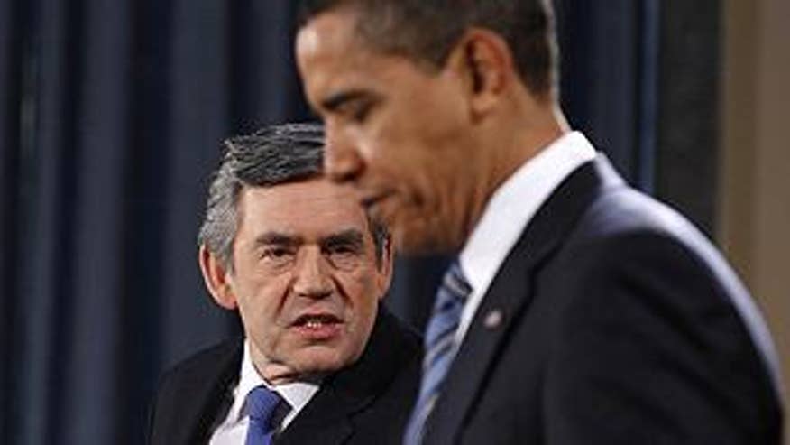 Obama and Brown presser in London