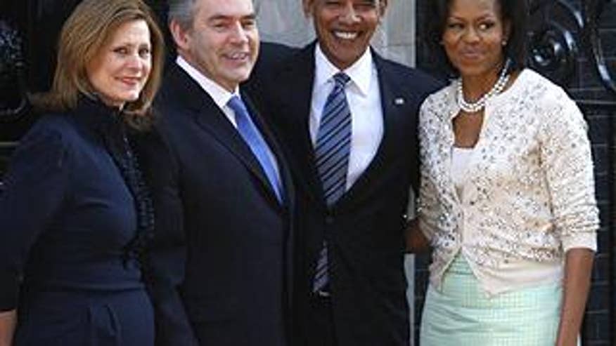 Obamas meet Browns at 10 Downing St