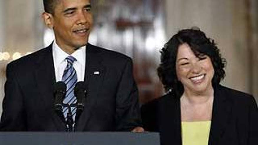 President Obama announces Sonia Sotomayor, right, as his pick for Supreme Court justice. (Reuters Photo)