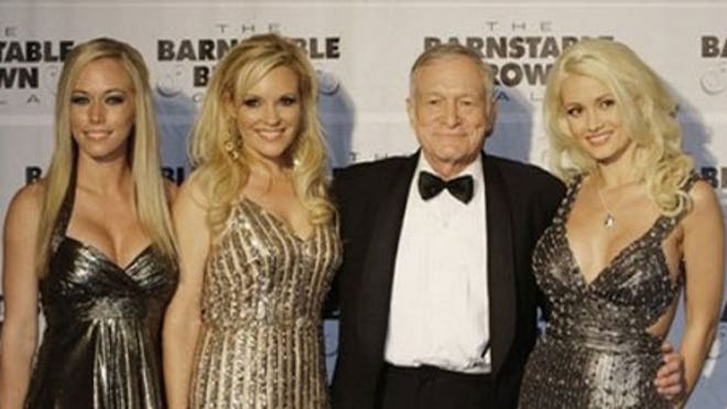 Holly Madison, Kendra Wilkinson, Bridget Marquardt and Hugh Hefner