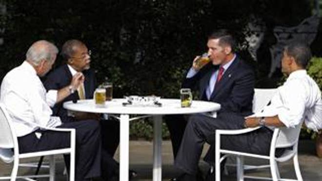 President Obama has a beer with a black professor and white cop