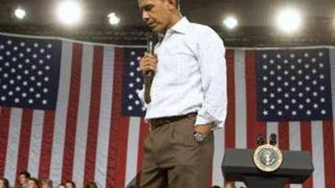 President Obama holds a town hall meeting on health care in Grand Junction, Colo., Saturday. (Reuters Photo)